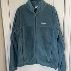 Columbia Mens Full Zip Fleece Jacket Sweatshirt Medium NWOT Teal